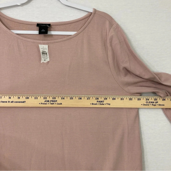 New Ann Taylor Pink Blush Round Neck Soft Stretch Pull-over Long Sleeve Top XL - Picture 6 of 10